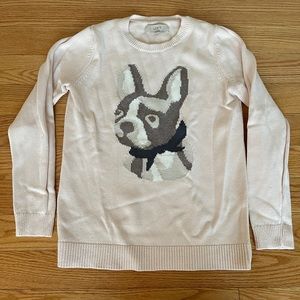 Loft light pink frenchie cotton sweater size Med